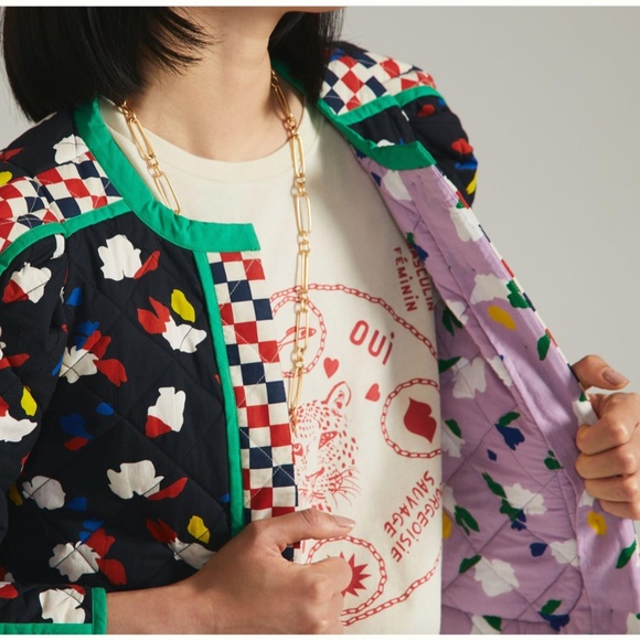 Anthropologie Clare V. Vivier Lilou Reversible Quilted Jacket Small - Picture 3 of 12